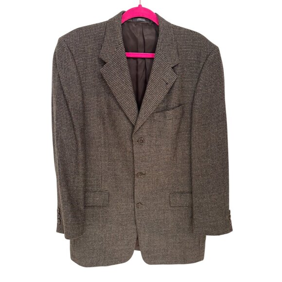 Hart Schaffner Marx Proffitts Harris Tweed 40R Wool Blazer Jacket Houndstooth - Picture 1 of 16